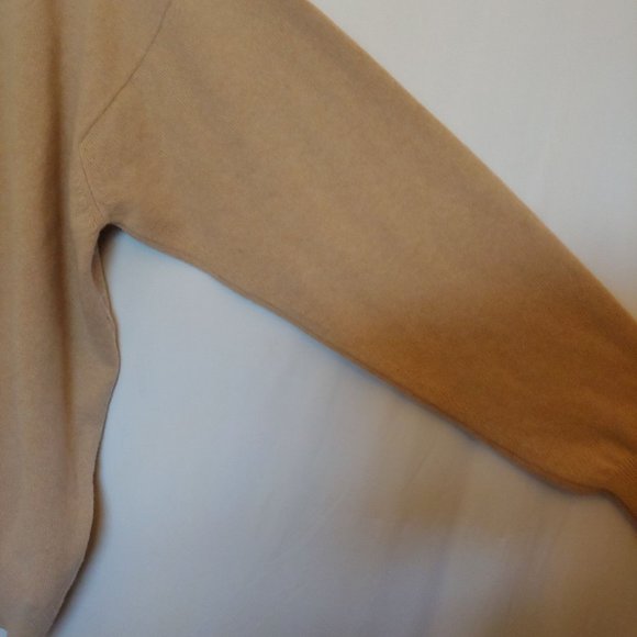 Peter Scott Camel and White Plaid Long Sleeve 100% lambs Wool Large - Picture 9 of 12